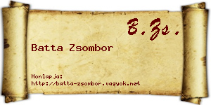 Batta Zsombor névjegykártya